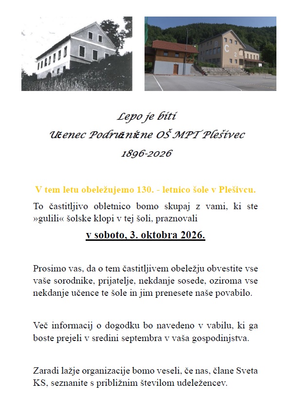 Lepo je biti učenec OŠ Plešivec
